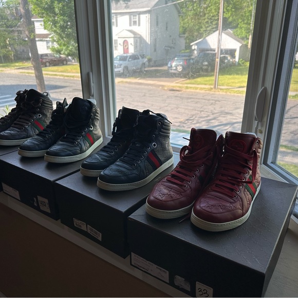 Men’s Gucci hightop sneakers guccissima like new - Picture 9 of 10